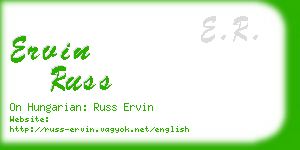 ervin russ business card